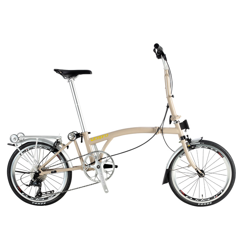 MEROCA 20Inch External 9 Speed Tri-fold Folding Bicycle Straight M Handlebar Steel Frame