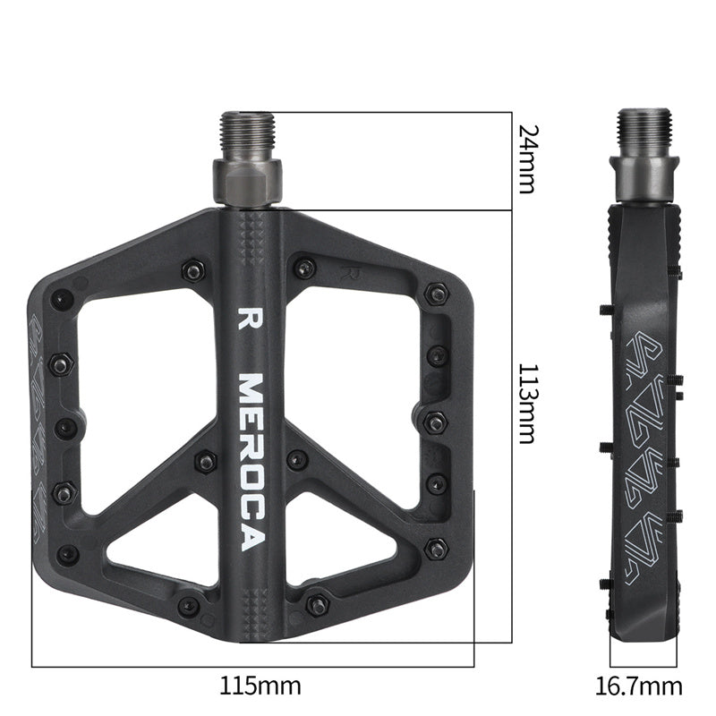 Meroca Mountain Bike Nylon Pedals Road Folding Bicycle Wide Anti Slip Bearings XC Pedal