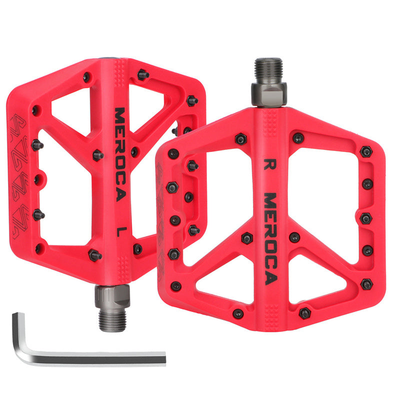 Meroca Mountain Bike Nylon Pedals Road Folding Bicycle Wide Anti Slip Bearings XC Pedal