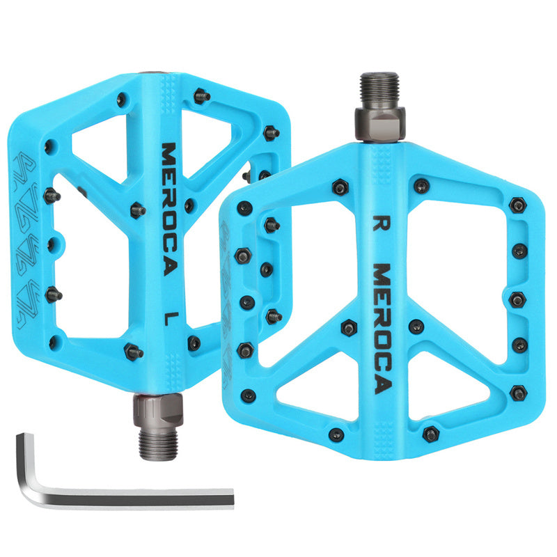 Meroca Mountain Bike Nylon Pedals Road Folding Bicycle Wide Anti Slip Bearings XC Pedal