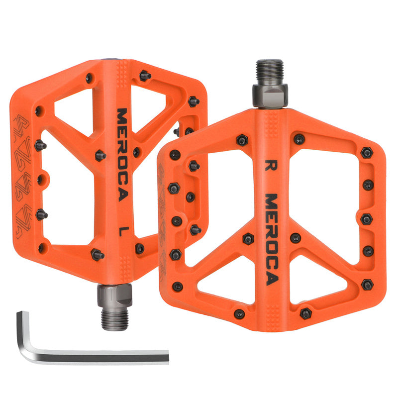 Meroca Mountain Bike Nylon Pedals Road Folding Bicycle Wide Anti Slip Bearings XC Pedal