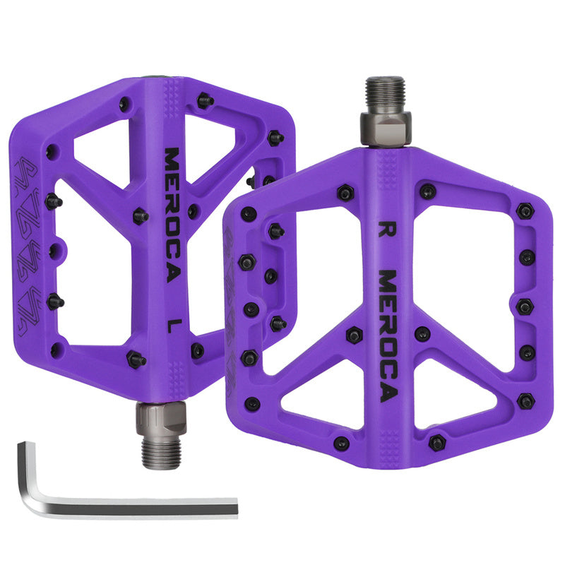 Meroca Mountain Bike Nylon Pedals Road Folding Bicycle Wide Anti Slip Bearings XC Pedal