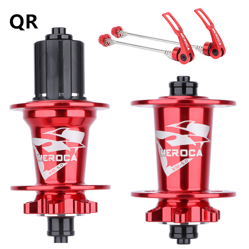 Meroca Mountain Bicycle 32 Holes 6bolts Disc Hub Bike QR Thru Axle 5 Bearing Hubs