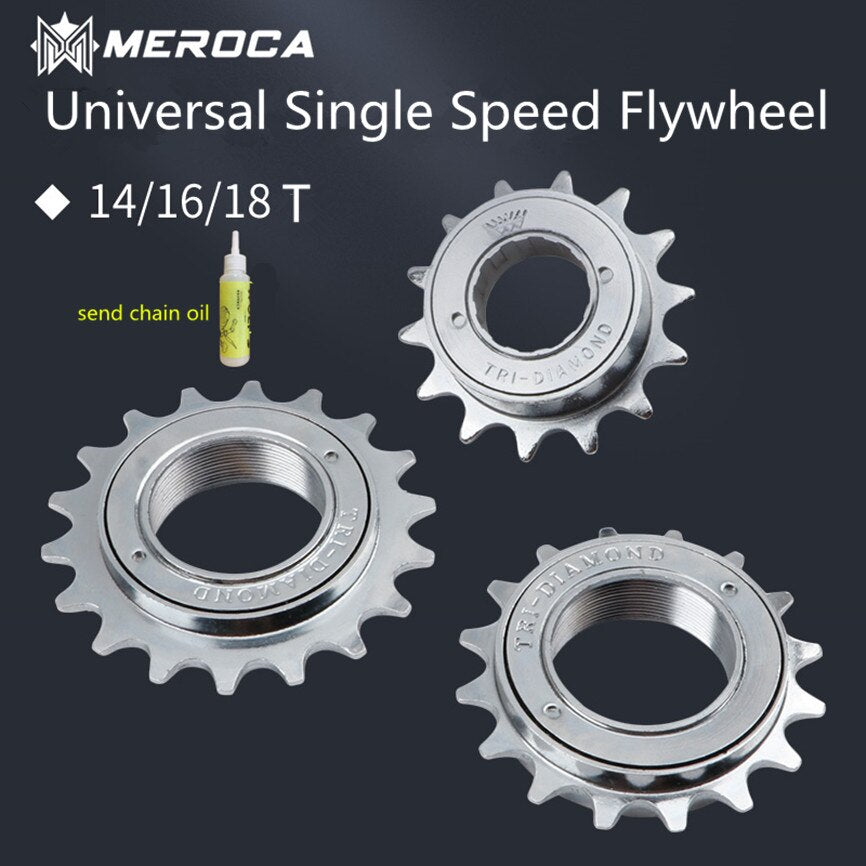 MEROCA Universal Single Speed Rear Flywheel Folding Bike 14T Tricycle 16T Bicycle 18T Freewheel Fixed Gear Refit Live Gearwheel