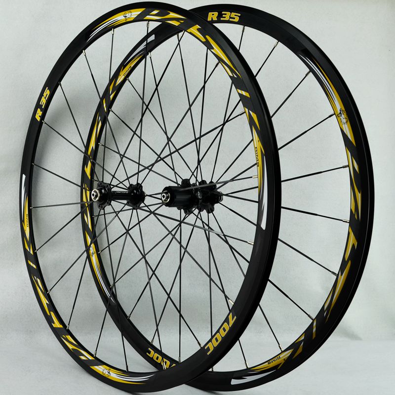 MEROCA R35 Road Bike 700C C / V Brake Wheels Bicycle Bearing Wheel Set 11 Speed Flat Spoke Wheelset