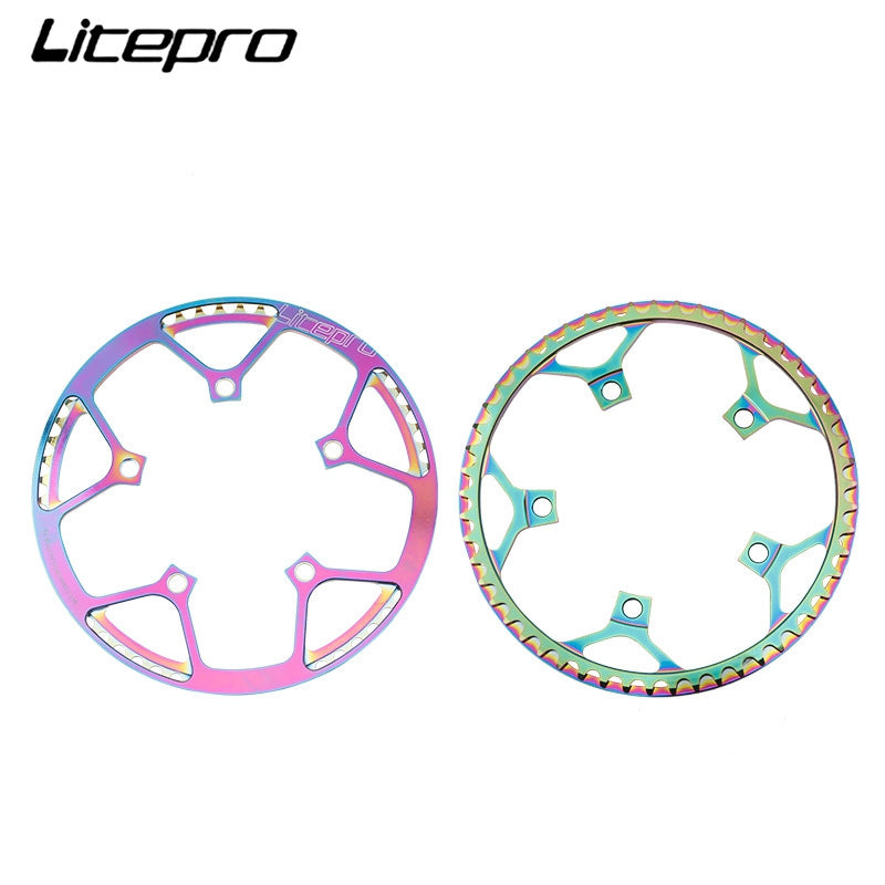 MEROCA Litepro Electroplating Color With Guard Folding Bike Chainring