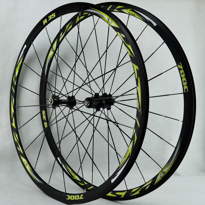 MEROCA R35 Road Bike 700C C / V Brake Wheels Bicycle Bearing Wheel Set 11 Speed Flat Spoke Wheelset