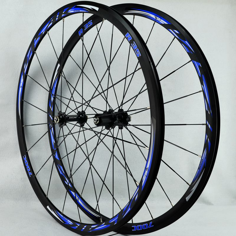 MEROCA R35 Road Bike 700C C / V Brake Wheels Bicycle Bearing Wheel Set 11 Speed Flat Spoke Wheelset