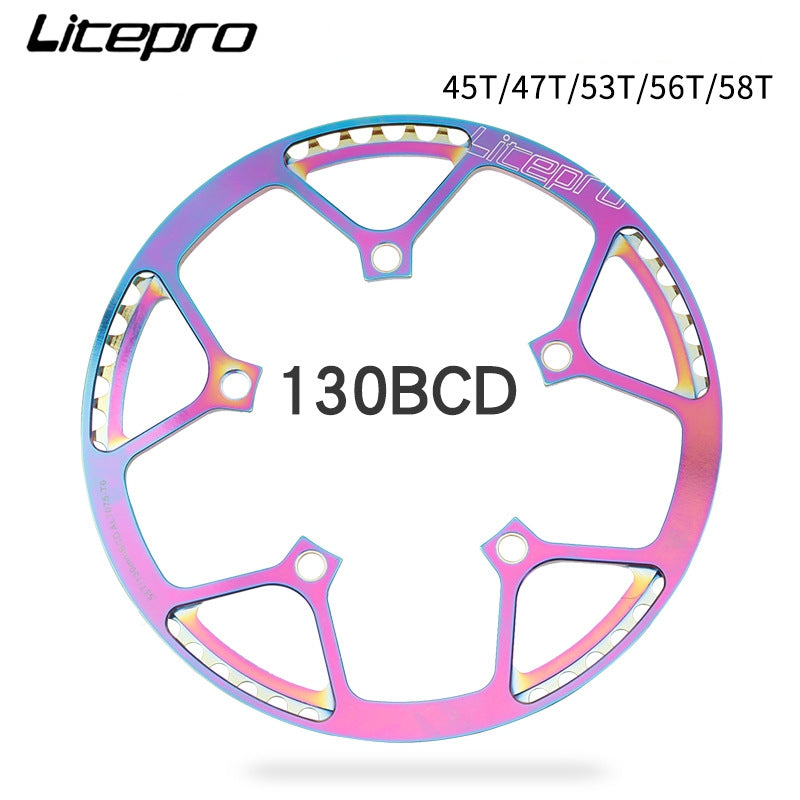 MEROCA Litepro Electroplating Color With Guard Folding Bike Chainring