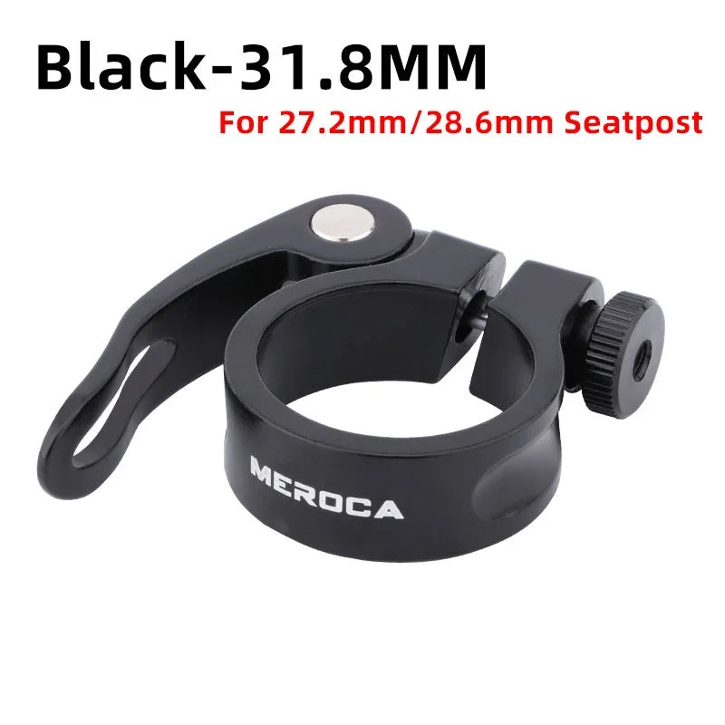 MEROCA Aluminum Alloy Bicycle Seatpost Clamp 27.2/28.6/30.4/30.8/30.9/31.6 Seat Tube Quick Release Clamp Bike Saddle Tube Clip