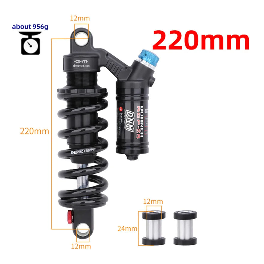 DNM RCP2S Rear Shock Absorber 550LBS Spring Soft Tail 190mm/200/210/220/240mm For AM/FR/DH MTB Bicycle Shock