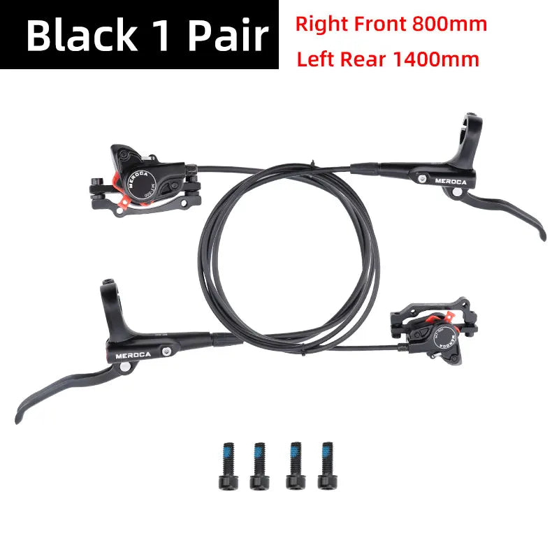 MEROCA MTB Bicycle Hydraulic Disc Brake 2 Piston Aluminum Alloy Mineral Oil Front 800 Rear 1400MM Oil Press Brakes Bike Parts