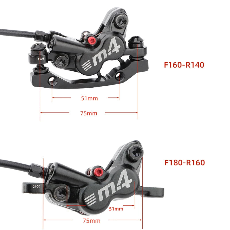 MEROCA Bicycle Oil Brake Mtb Left Front Brake MT420 800/1400mm Hydraulic Right Rear 160mm Disc Brake Bicycle Parts