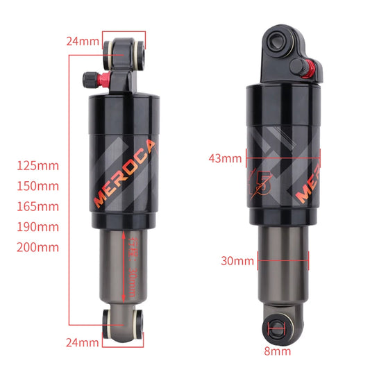 Bicycle Air Rear Shock 125mm/150mm/165mm/190mm/200mm Alloy MTB Scooter Folding Bike Shock Absorber Cycling Accessories