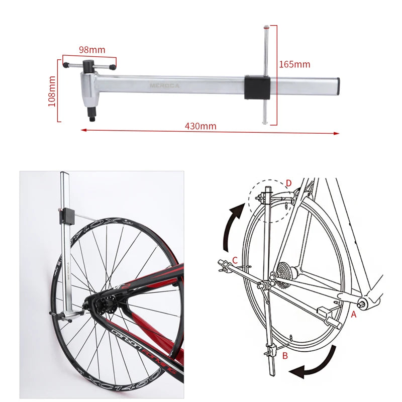 MEROCA Bike Hook Aligner Bicycle Derailleur Alignment Corrector 360° Rotation Bike Tail Hook Measure Straighten Repair Tools