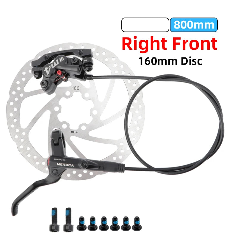 MEROCA M4 MTB Bike Brake Hydraulic Disc Brake 4 Piston 160mm Rotor Meatal Pad Mineral Oil For AM Enduro Bicycle E4 ZEE M8120