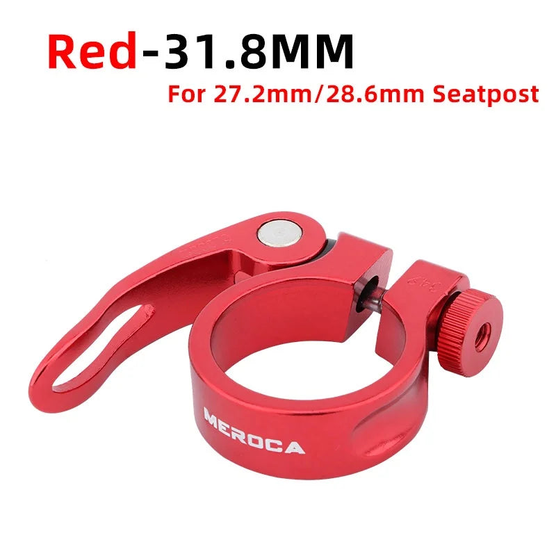 MEROCA Aluminum Alloy Bicycle Seatpost Clamp 27.2/28.6/30.4/30.8/30.9/31.6 Seat Tube Quick Release Clamp Bike Saddle Tube Clip