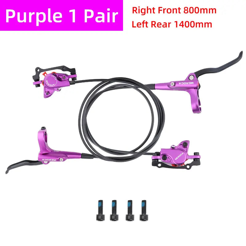 MEROCA MTB Bicycle Hydraulic Disc Brake 2 Piston Aluminum Alloy Mineral Oil Front 800 Rear 1400MM Oil Press Brakes Bike Parts