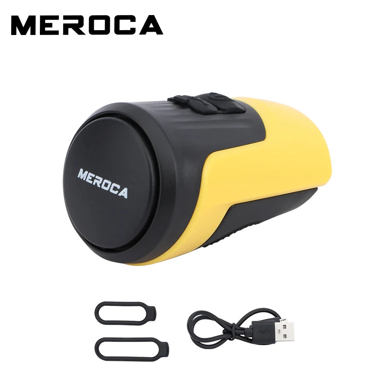 MEROCA MTB Bicycle Electric Horn High 125dB Volume 200mAh USB Charging Anti-theft Bike Bell Audio Warning Alert Safety Riding