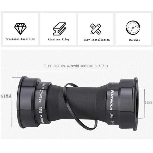 M92 Bicycle Bottom Bracket Sealed Bearing 41mm Aluminum Alloy BB Waterproof Crank Set Axis Parts For Mountain Bike