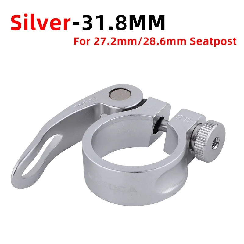 MEROCA Aluminum Alloy Bicycle Seatpost Clamp 27.2/28.6/30.4/30.8/30.9/31.6 Seat Tube Quick Release Clamp Bike Saddle Tube Clip