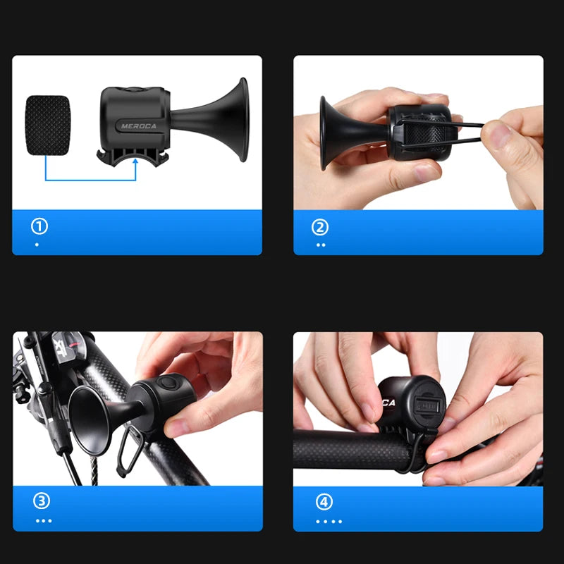 MEROCA EH-2 Bicycle 120dB Super Loud Electric Bells With Warning Sound Bike Horns Easy Installation For Kids Scooters Bikes MTB