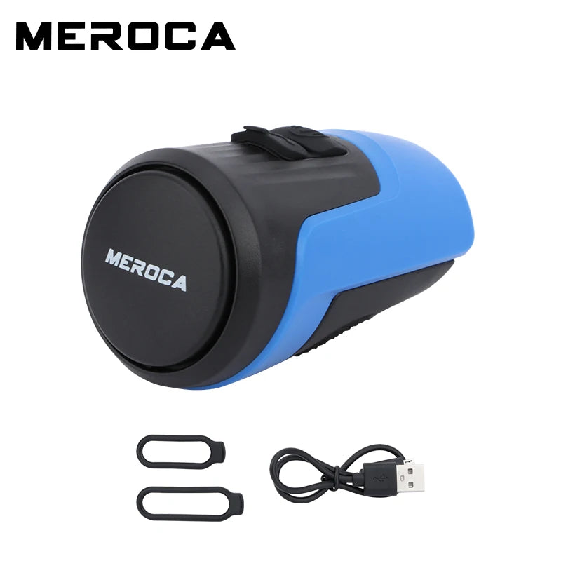 MEROCA MTB Bicycle Electric Horn High 125dB Volume 200mAh USB Charging Anti-theft Bike Bell Audio Warning Alert Safety Riding