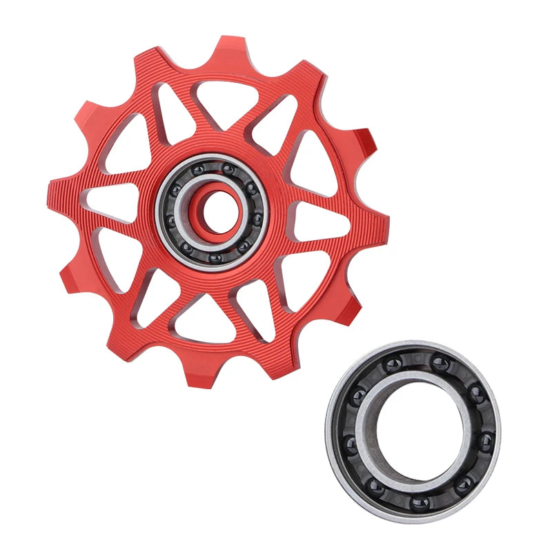 MEROCA Rear Derailleur Ceramic Pulley Aluminum Alloy 12/14T Silicon Nitride Bearing MTB Bicycle Guide Wheel Cycling Jockey Wheel