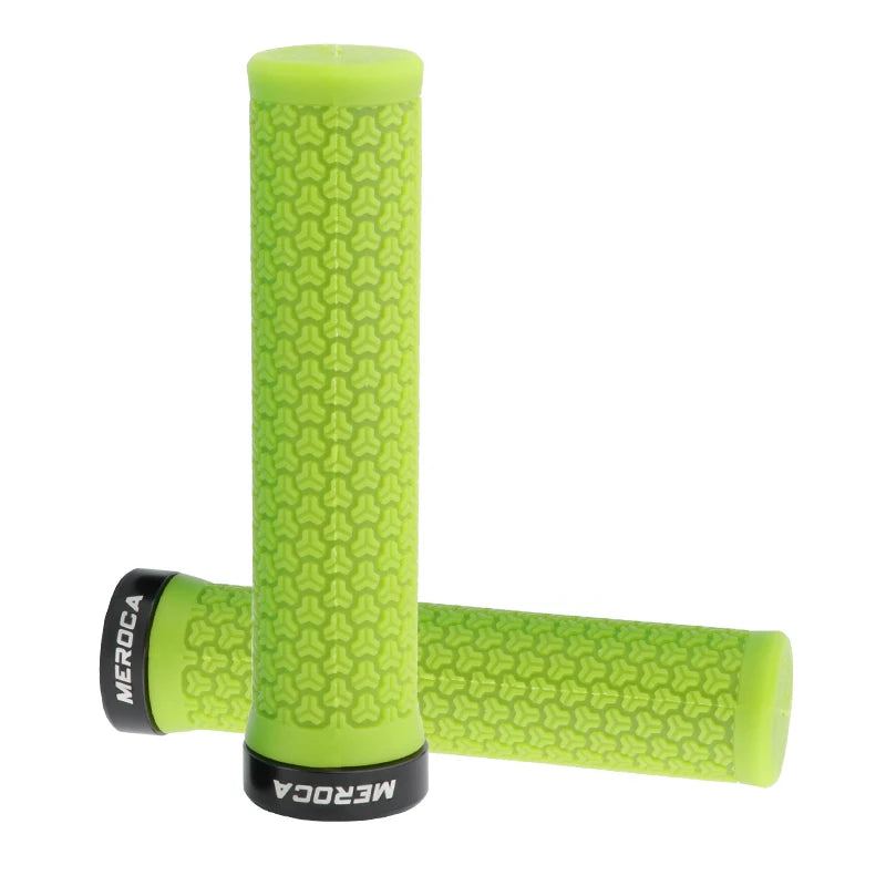 MEROCA Mtb Grips Anti-Slip Rubber Bicycle Handlebar Grip Mountain Bike Soft Anti-vibration Riding Handle Bicycle Accessory