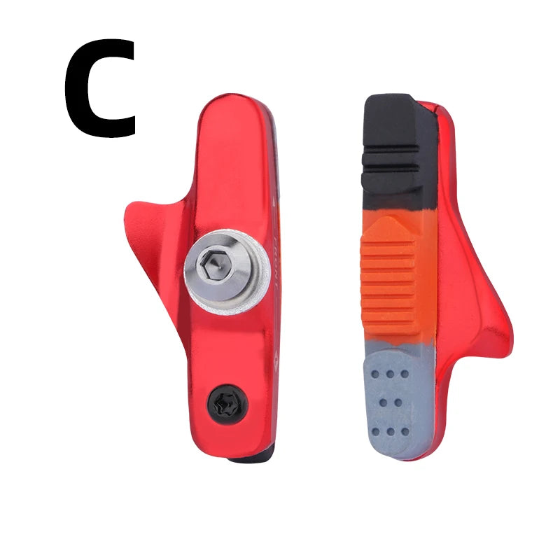 MEROCA Road Bike Brake Pads V-brake Pad With Mud Trough Silent Aluminum Alloy Rim C Brake Pads Rubber Sheet Bicycle Accessories