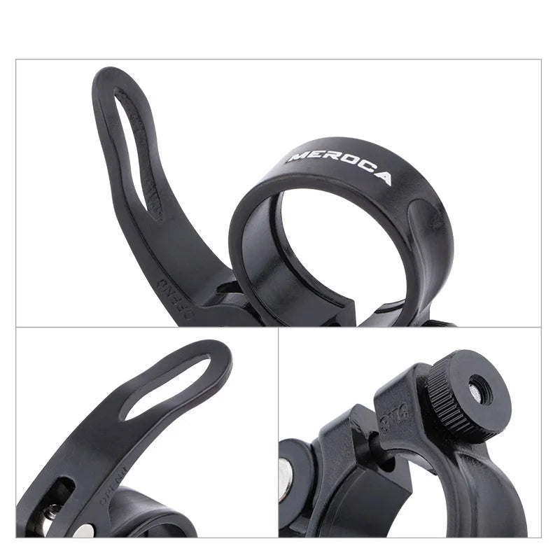 MEROCA Aluminum Alloy Bicycle Seatpost Clamp 27.2/28.6/30.4/30.8/30.9/31.6 Seat Tube Quick Release Clamp Bike Saddle Tube Clip