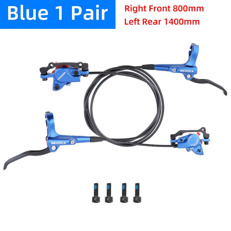 MEROCA MTB Bicycle Hydraulic Disc Brake 2 Piston Aluminum Alloy Mineral Oil Front 800 Rear 1400MM Oil Press Brakes Bike Parts