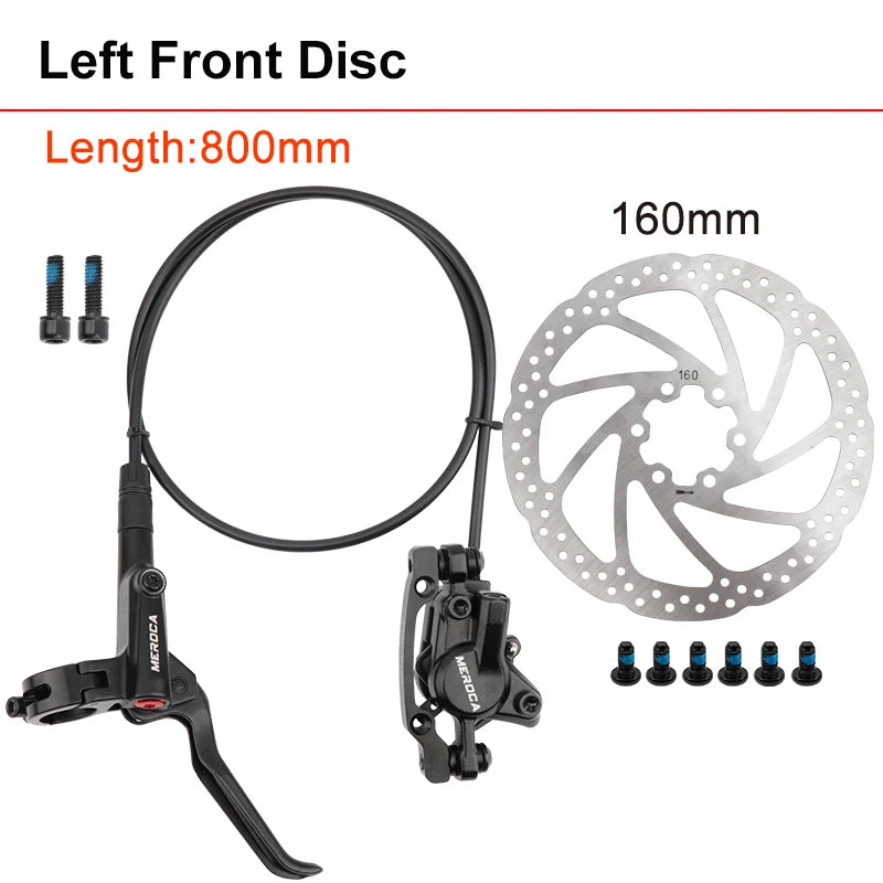 MEROCA HD-M800 MTB Hydraulic Disc Brake Set Aluminum Alloy Power Control Shifter Bicycle Brakes 160mm Rotor Mountain Bike Brakes