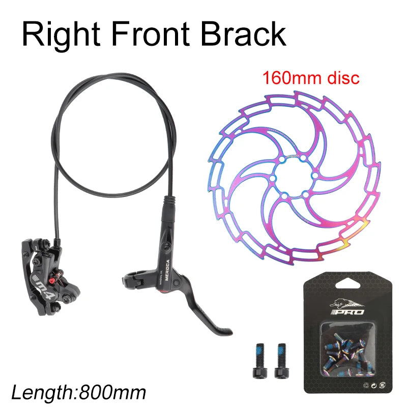 MEROCA M4 Bicycle Brake Four Piston Mountain Bike Hydraulic Brakes 800/1400 mm 160 Rotor Disc Mineral Oil Brake MTB Patrts