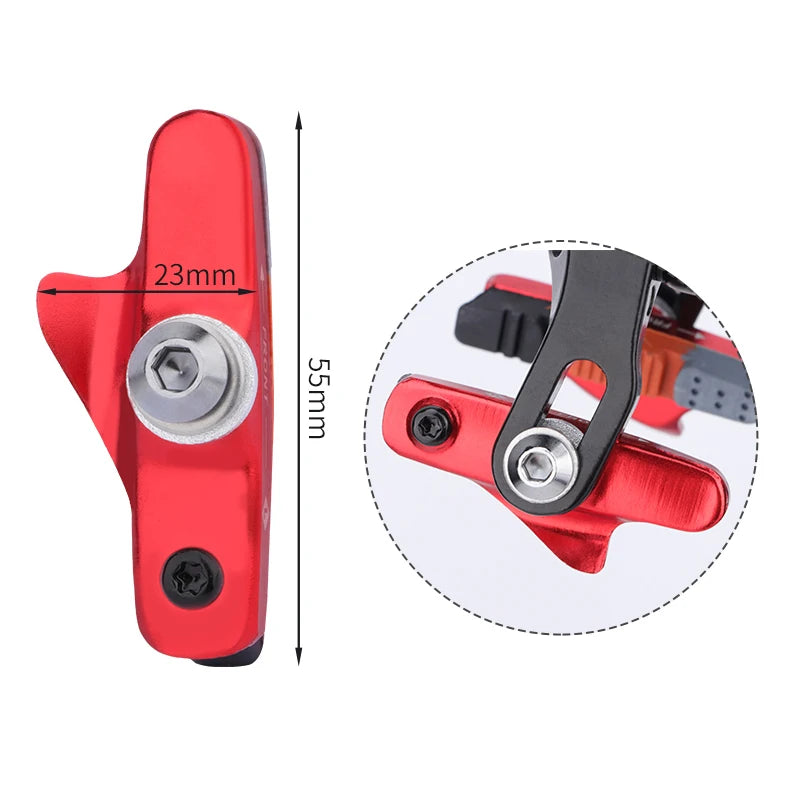 MEROCA Road Bike Brake Pads V-brake Pad With Mud Trough Silent Aluminum Alloy Rim C Brake Pads Rubber Sheet Bicycle Accessories