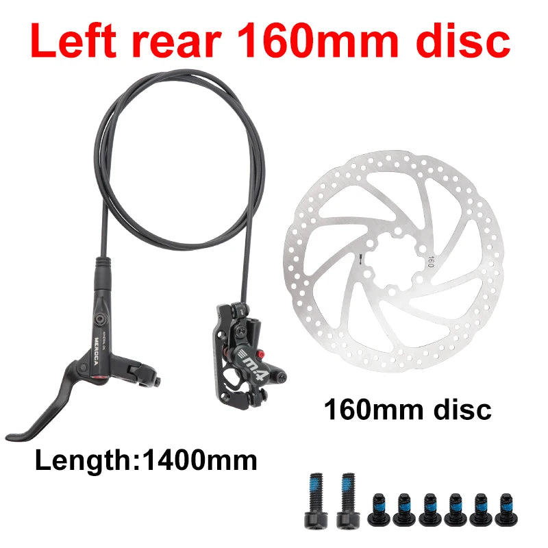 MEROCA M4 Bicycle Mtb Brake Hydraulic Disc Brake 160mm Rotor 4 Piston With Cooling Full Meatal Pad Mineral Oil Brake For E4 ZEE