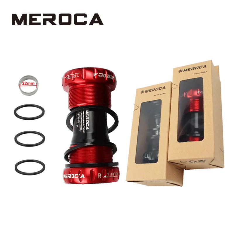 MEROCA BSA Bottom Bracket 68mm -73 Thread Lock CERAMIC Bearing BB For MTB Road Bike BCI.37-24T 24MM Bicycle Ceramic Center Axle