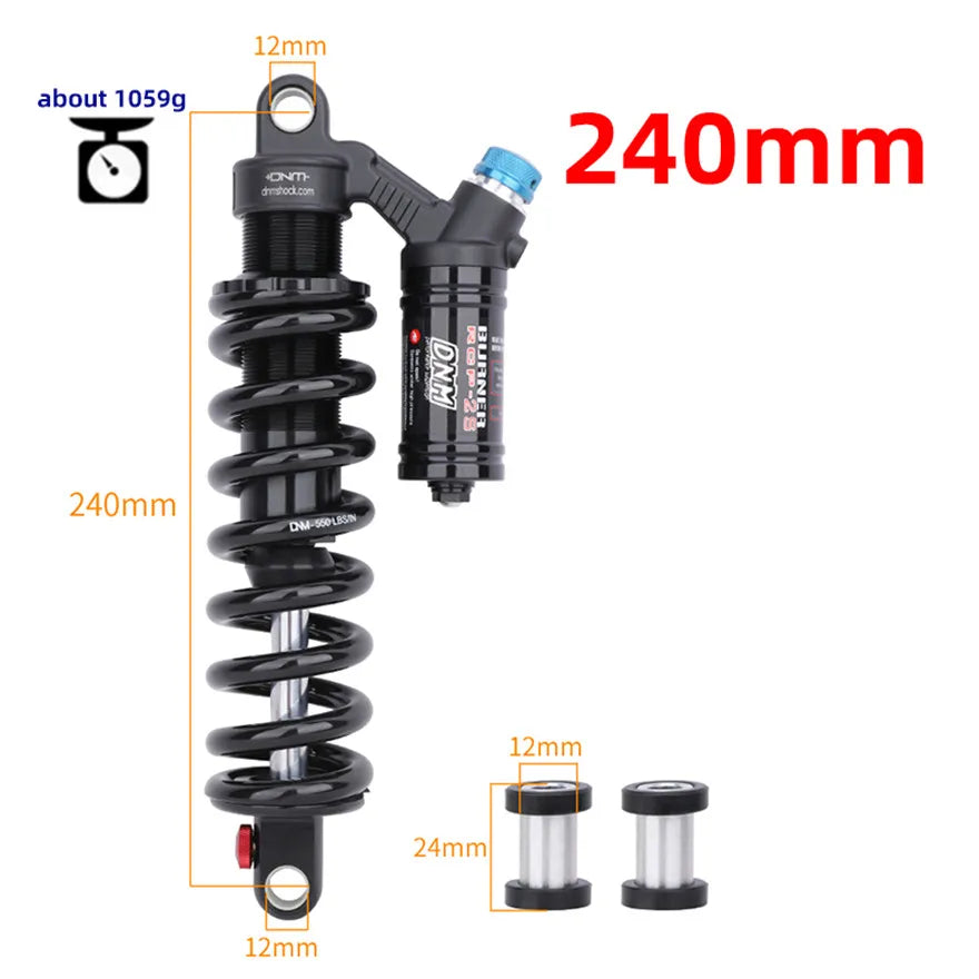 DNM RCP2S Rear Shock Absorber 550LBS Spring Soft Tail 190mm/200/210/220/240mm For AM/FR/DH MTB Bicycle Shock