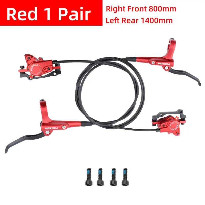 MEROCA MTB Bicycle Hydraulic Disc Brake 2 Piston Aluminum Alloy Mineral Oil Front 800 Rear 1400MM Oil Press Brakes Bike Parts