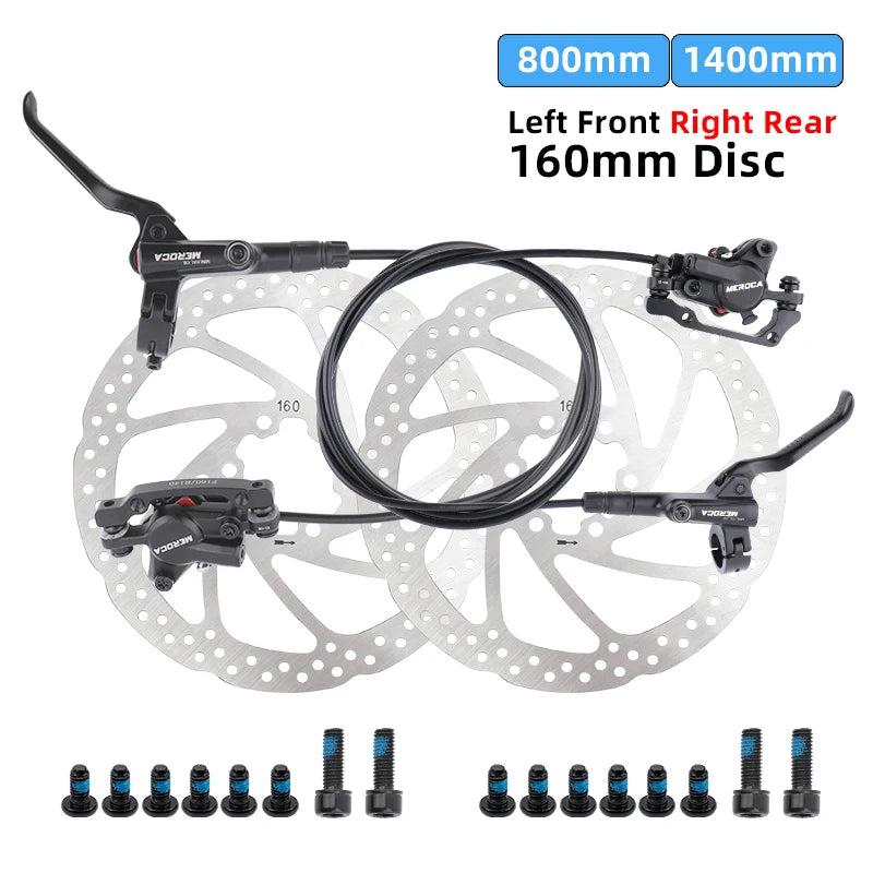 Meroca Bike Hydraulic Brake Aluminum Alloy Dual-piston Brake Freio Hidraulico Disco De Freio Mtb 160 Mm Frenos Hidraulicos Mtb