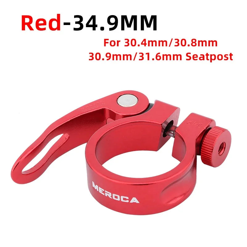 MEROCA Aluminum Alloy Bicycle Seatpost Clamp 27.2/28.6/30.4/30.8/30.9/31.6 Seat Tube Quick Release Clamp Bike Saddle Tube Clip
