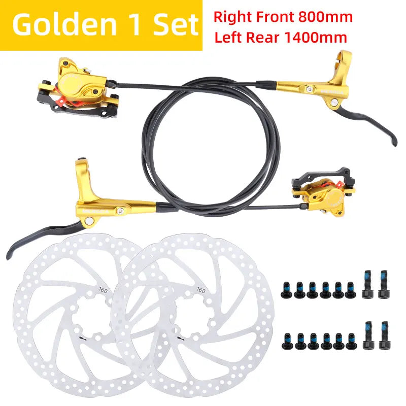 MEROCA MTB Bicycle Hydraulic Disc Brake 2 Piston Aluminum Alloy Mineral Oil Front 800 Rear 1400MM Oil Press Brakes Bike Parts