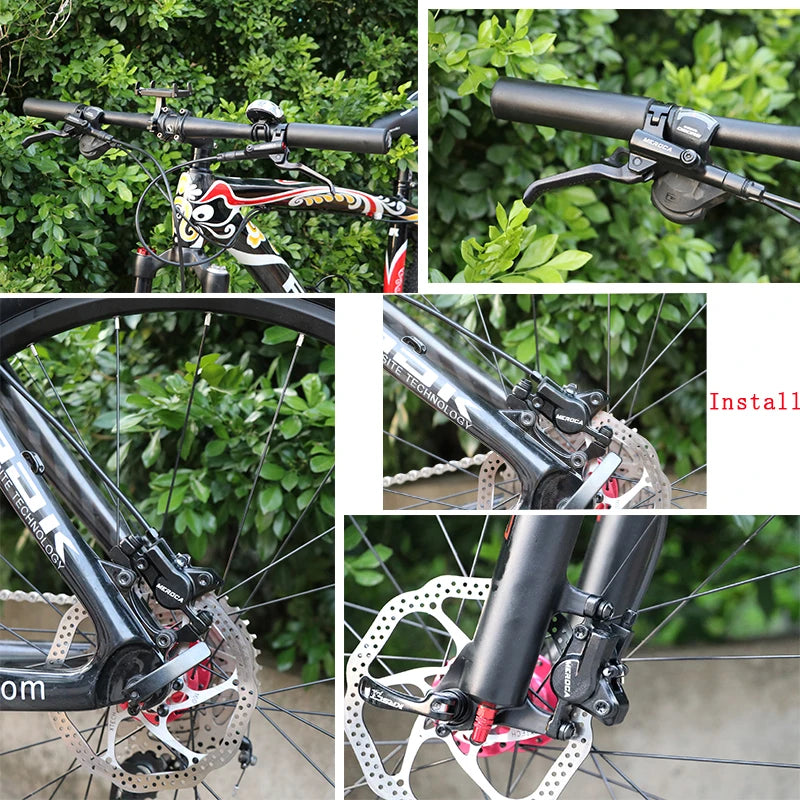 Meroca Bike Hydraulic Brake Aluminum Alloy Dual-piston Brake Freio Hidraulico Disco De Freio Mtb 160 Mm Frenos Hidraulicos Mtb