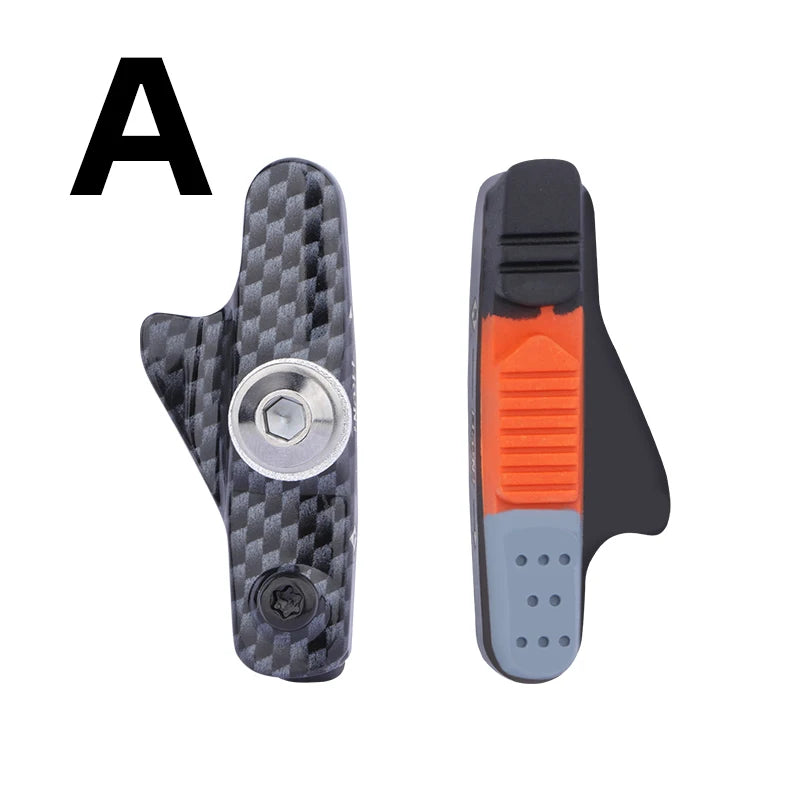 MEROCA Road Bike Brake Pads V-brake Pad With Mud Trough Silent Aluminum Alloy Rim C Brake Pads Rubber Sheet Bicycle Accessories