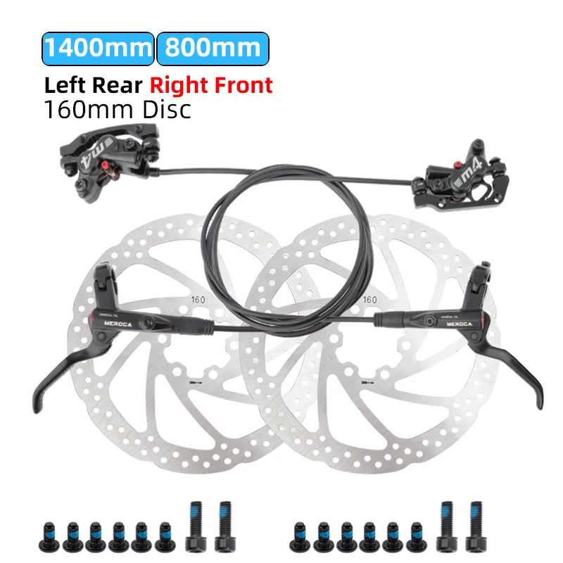 MEROCA M4 MTB Bike Brake Hydraulic Disc Brake 4 Piston 160mm Rotor Meatal Pad Mineral Oil For AM Enduro Bicycle E4 ZEE M8120