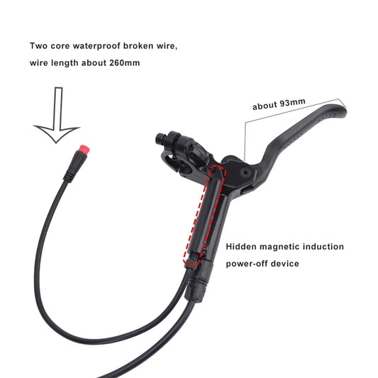 E-Bike MTB Scooter Power Off Brakes Aluminum Alloy 2 Pistons Electric Bike Power Control Shifter Cut Hydraulic Disc Brake