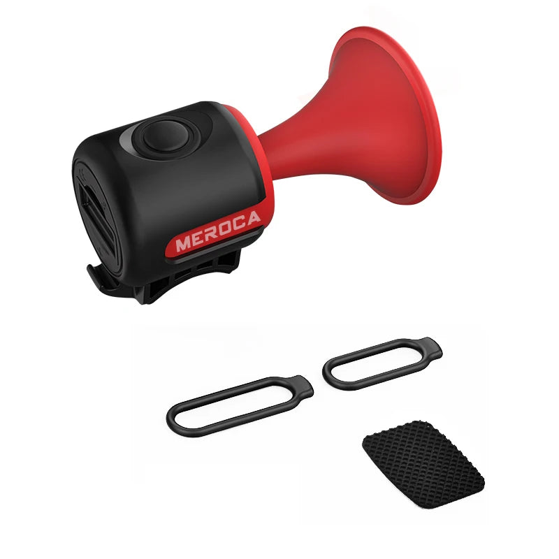 MEROCA MTB Bicycle Electric Horn High 125dB Volume 200mAh USB Charging Anti-theft Bike Bell Audio Warning Alert Safety Riding