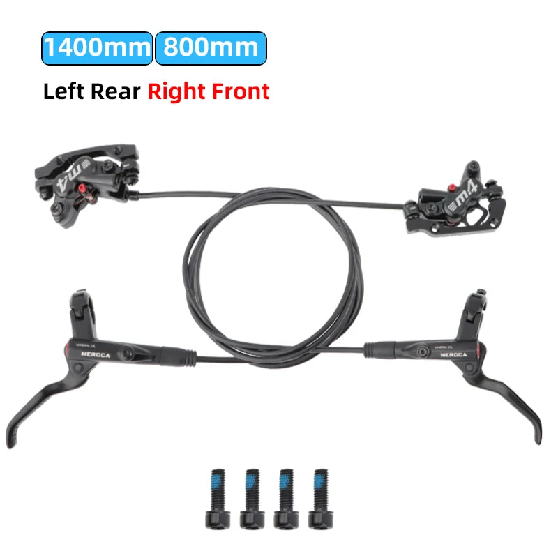 MEROCA M4 MTB Bike Brake Hydraulic Disc Brake 4 Piston 160mm Rotor Meatal Pad Mineral Oil For AM Enduro Bicycle E4 ZEE M8120