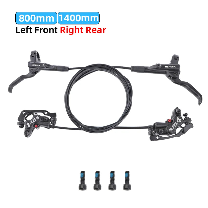 MEROCA M4 MTB Bike Brake Hydraulic Disc Brake 4 Piston 160mm Rotor Meatal Pad Mineral Oil For AM Enduro Bicycle E4 ZEE M8120