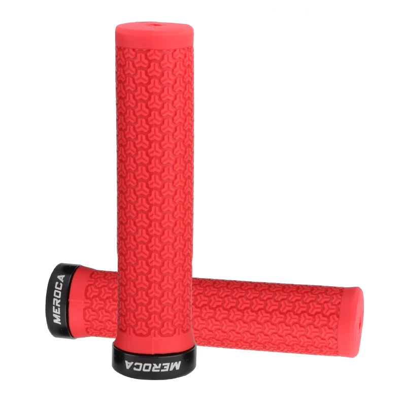MEROCA Mtb Grips Anti-Slip Rubber Bicycle Handlebar Grip Mountain Bike Soft Anti-vibration Riding Handle Bicycle Accessory